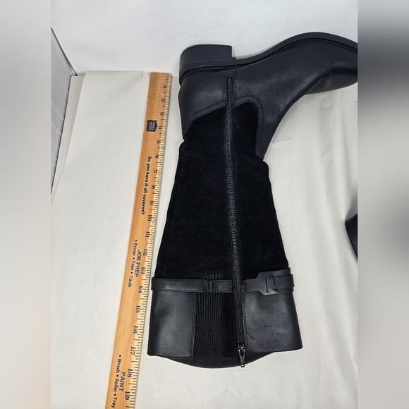 Clarks Expandable Calf Womens Riding Boots Sz 9M & 10M Maye Carly Black Leather - Picture 6 of 16